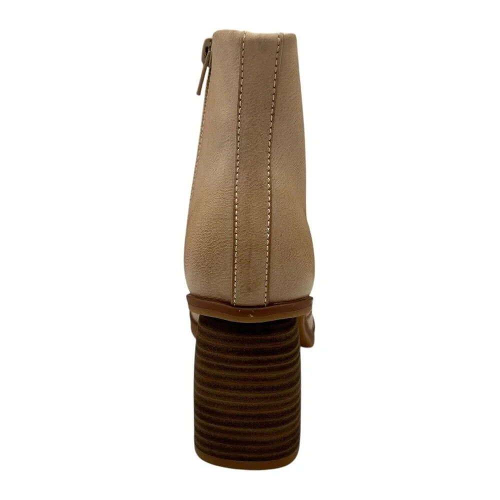 Korks Destiny Women’s Ankle Bootie Size 7.5-9‎ Cream- Beige- Tan Side Zip Boots